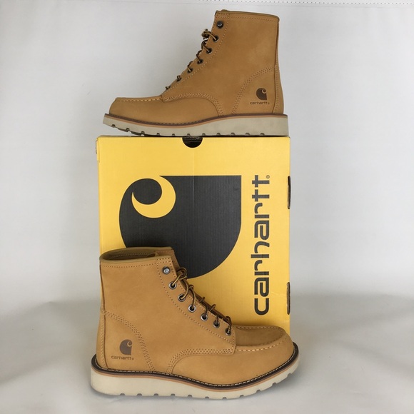 Carhartt Womens 6" Moc Toe Wedge Work Boot NEW Tan Lightweight Soft Toe Ankle - Picture 2 of 14